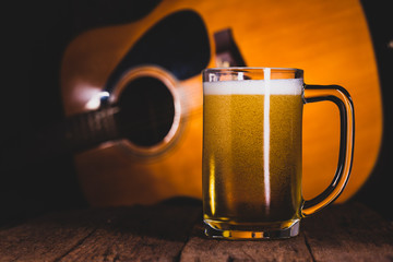 Glass beer of music