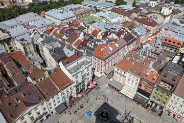Fototapeta na wymiar Aerial view of Lviv, Ukraine
