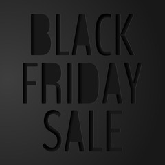 Black Friday sale vector, simple 3D poster banner illustration