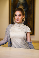 Fashion portrait of a model. Lifestyle pictures on sunny day. Summer style fashion.