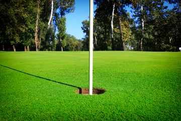 golf hole on a field