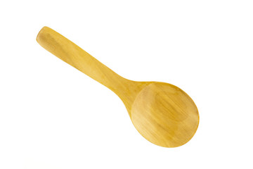 wooden spoon isolated on white background.