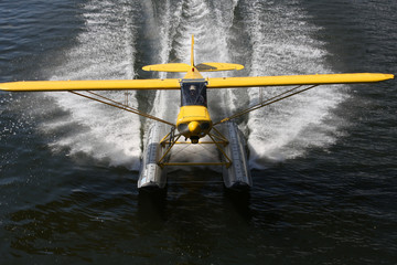 Wasserflugzeug, Take Off, Piper Cub, Mosel, Abkühlung, Floatplane