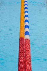 Lane divider in a swimming pool for training 