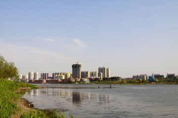 river and surrounding buildings