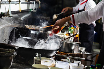 Chef busy cooking