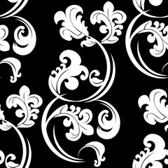 Fototapeta premium Floral seamless pattern leaves