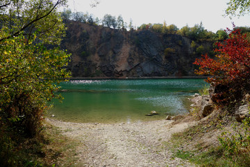 Flooded quarry Beňatina Slovakia