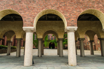 Courtyard in Stockholm City Hall Stadshuset, Sweden