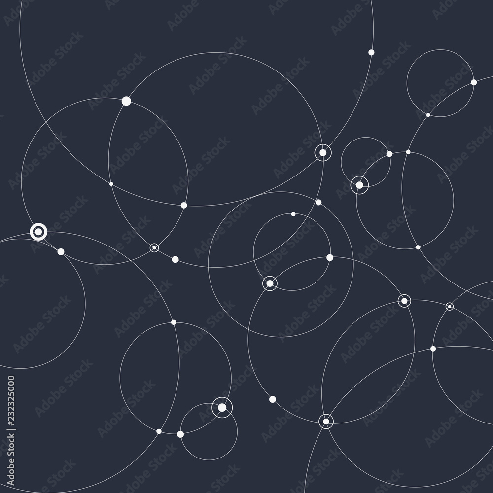 Poster abstract background with circles and dots. connection concept. vector illustration