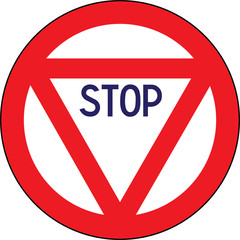 Road sign: STOP. Traffic stop sign on pure white. Red octagonal stop sign for prohibited activities. illustration
