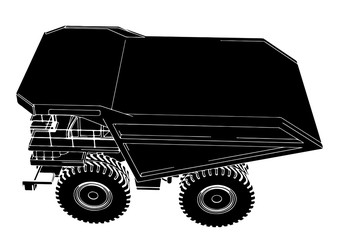 sketch of a big truck vector