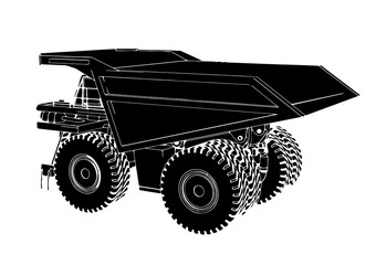 Naklejka premium sketch of a big truck vector