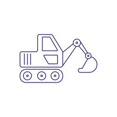 Excavator line icon. Digger, roadwork, construction site. Construction concept. Vector illustration can be used for topics like transport, heavy industry, building