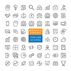 Set of Business strategy icons. Business Management and finance vector line icons. Simple collection of business related line icons. Marketing strategy icons
