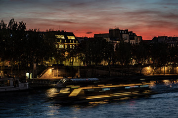 night view of river in Paris