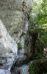 Fototapeta na wymiar stone steps carved in the rock