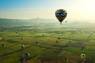 Fototapeta premium Hot air balloons flying over Cappadocia, Turkey