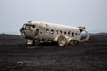 Wreck of an airplane from the US Navy at a beach called Sólheimasandur, Iceland