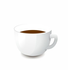 white cup with hot drink