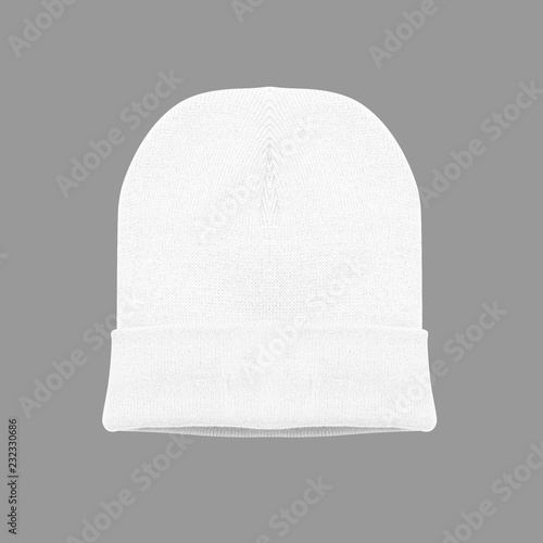Download "blank beanie white color on grey background isolated for ...