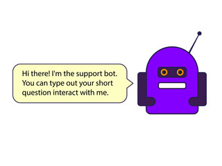 The blue chat bot illustration. This is the vector.