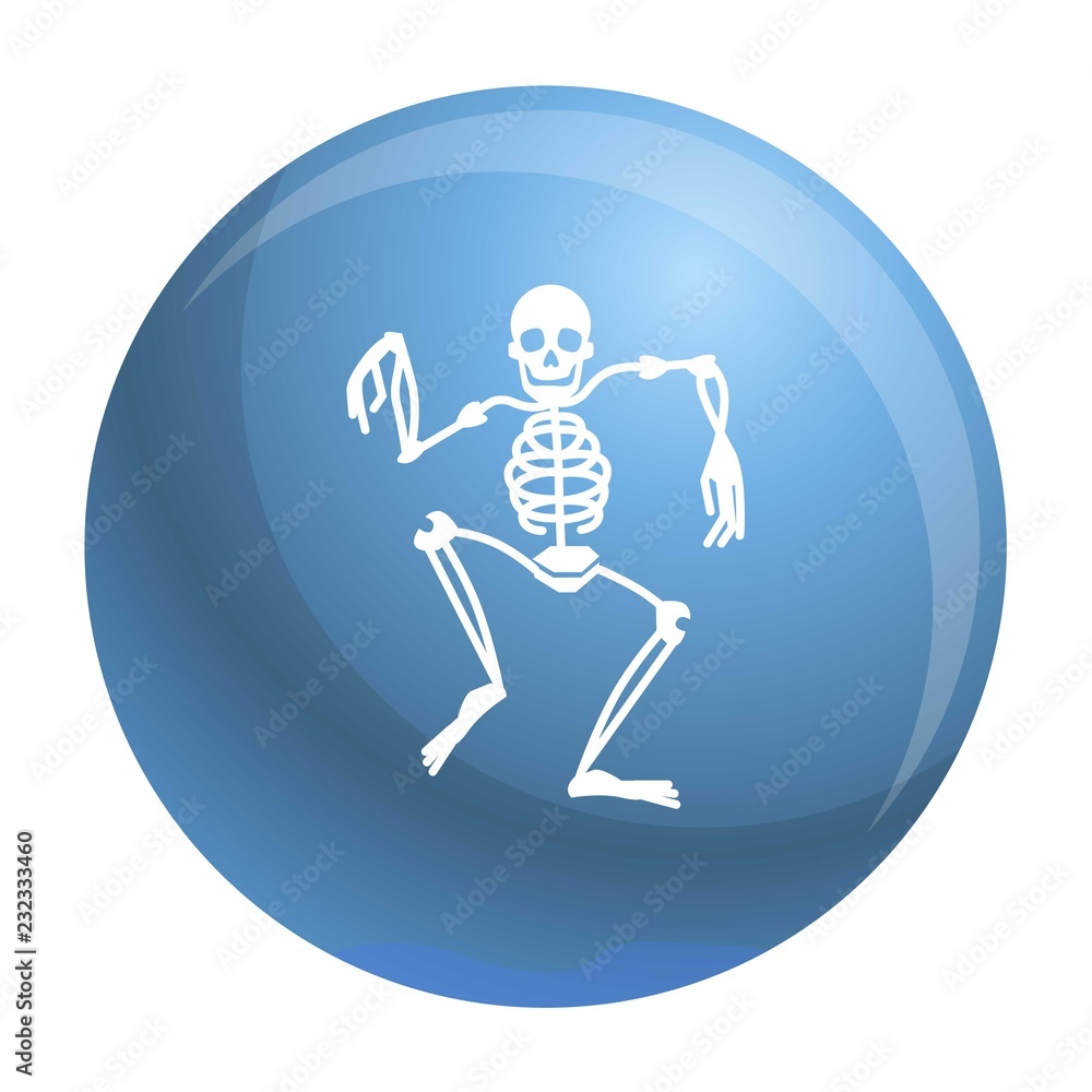 Poster dancing skeleton icon. simple illustration of dancing skeleton vector icon for web design isolated o