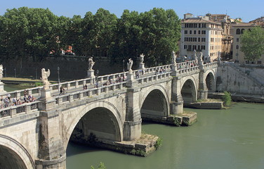 Rome, Italy. View of Vittorio Emanuele II Bridge