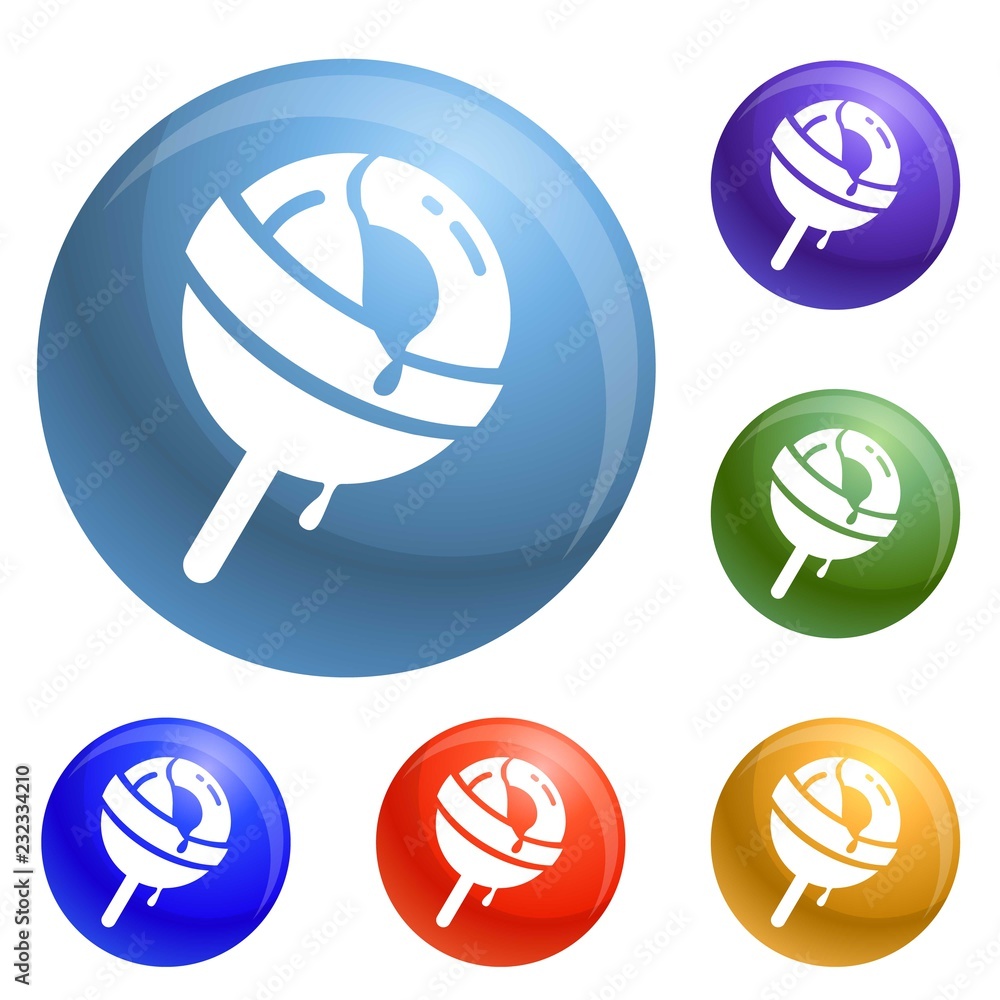 Poster lollipop icons set vector 6 color isolated on white background