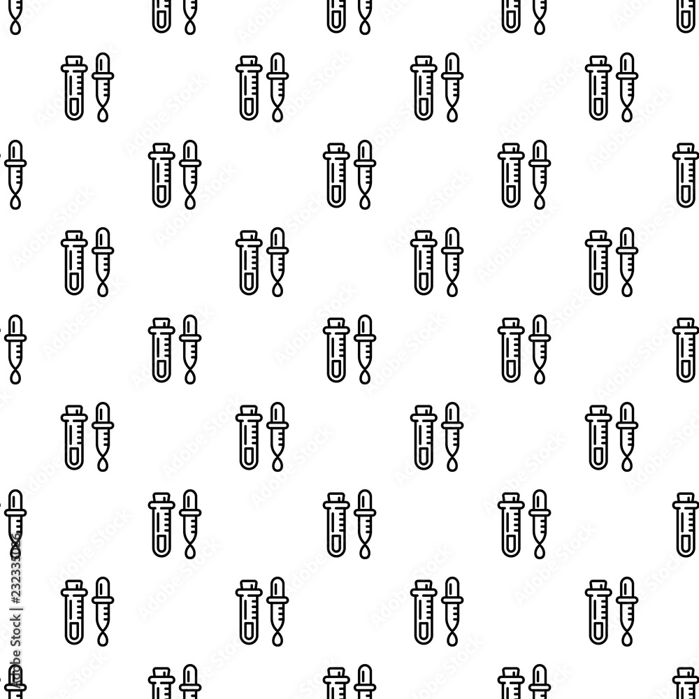 Poster test tube and pipette pattern seamless repeat background for any web design