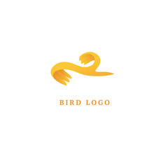 Obraz premium Bird silhouette logo. Vector abstract minimalistic illustration flying fowl. Swan icon. Zoo, pet shop, farm, bird feather, wild nature vector flat style logotype modern.