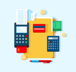 Accounting and bookkeeping vector illustration