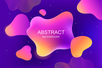 Modern abstract background.  Flowing liquid shapes. banner, cover or presentation template. vector color illustration. - obrazy, fototapety, plakaty