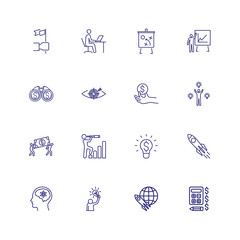 Space investigation icons. Set of line icons on white background. Rocket, science, spaceship. Can be used for topics like space, science