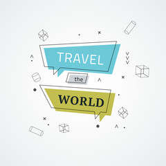 Modern flat geometric banners. Trendy vector illustration.