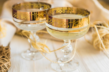 Two glasses of champagne 