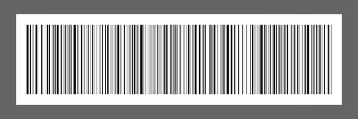 horizontal black bar code on white paper sticker for pattern and design,vector illustration