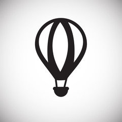 Hot air balloon on white background icon