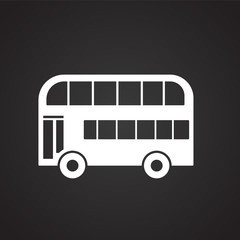 Bus on black background icon