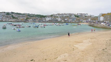 Families on St Ives beach.