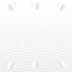 Hearts Confetti Falling Background. St. Valentine's Day pattern. Romantic Scattered Hearts Design Element. Love. Sweet Moment. Gift. Cute Element of Design for Sales or Celebration.