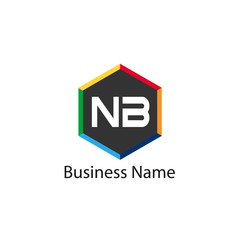 Initial Letter NB Logo Template Design