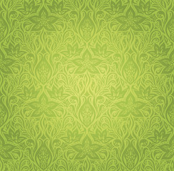Green Floral Easter Decorative ornate pattern vintage wallpaper vector mandala design background