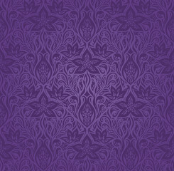 Violet purple Flowers, ornate vintage seamless pattern Floral background trendy fashion mandala design