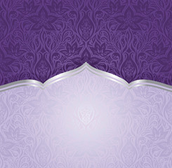 Violet purple Floral  vintage seamless pattern background  design trendy fashion  invitation design with copy space