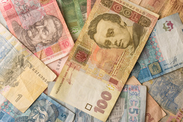 Hryvnia. National Ukrainian currency. Background of the money.