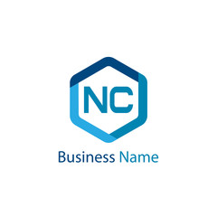 Initial Letter NC Logo Template Design
