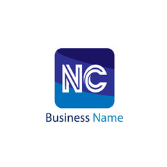 Initial Letter NC Logo Template Design
