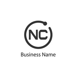 Initial Letter NC Logo Template Design