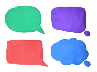plasticine speech bubble isolated on white